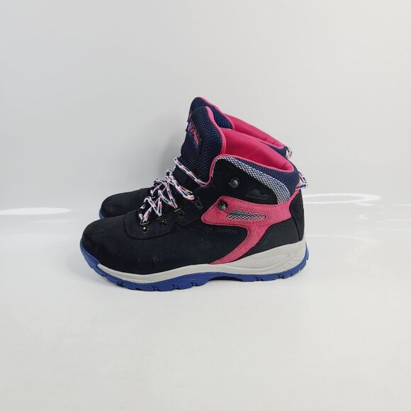 Columbia Men\'s Black Neon Pink Newton Ridge Plus Ankle Hiking‎ Boots Size 9